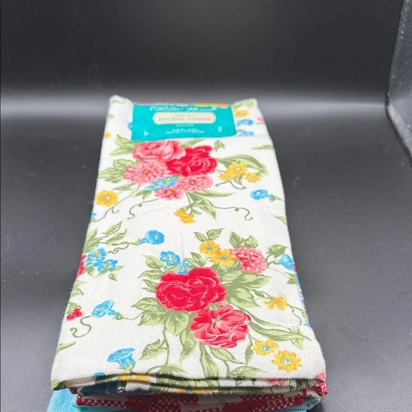 The Pioneer Woman Sweet Rose Kitchen Towels - Red, Yellow, Blue Floral - Picture 2 of 9